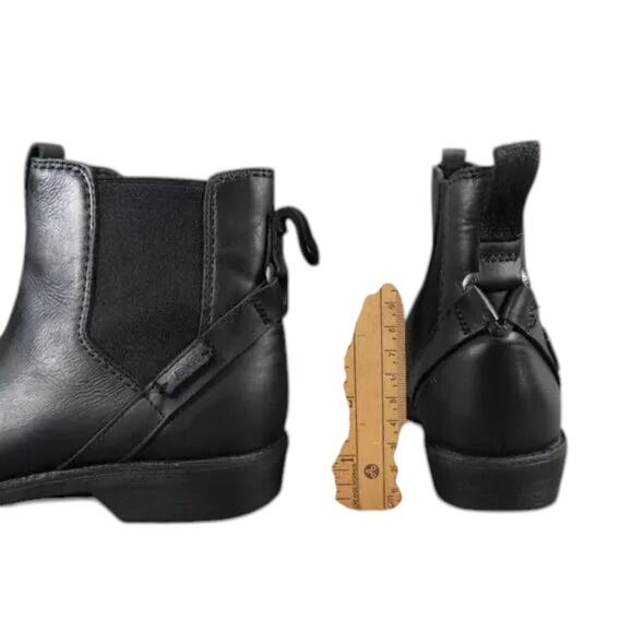 Teva Shoes Womens 5.5 Boots Leather Fashion Ellery Pull In Chelsea Casual Black - Picture 11 of 15